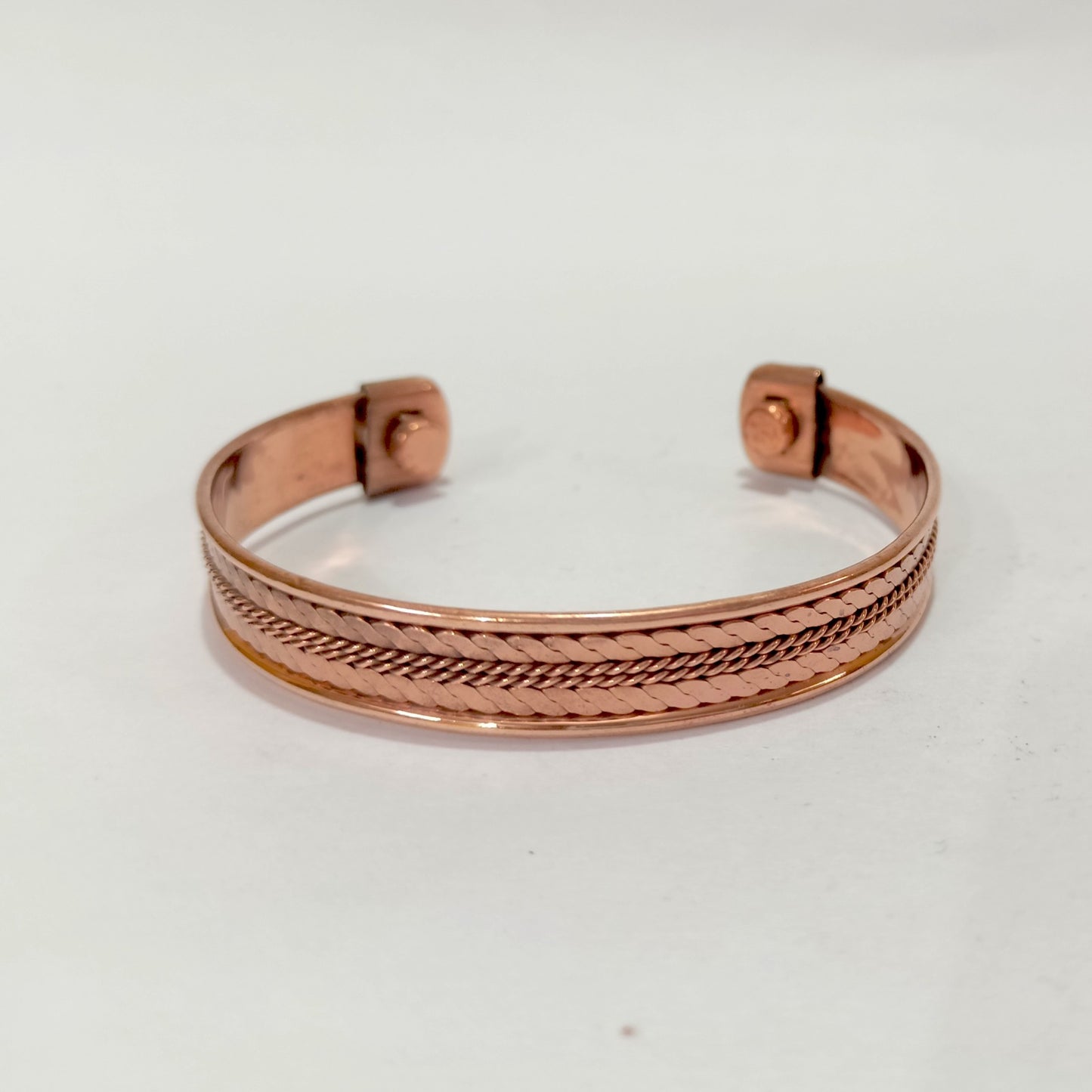 Unisex Copper Magnetic Cuff Bracelet | Handmade Woven Wire Braided Design | Healing Bio-Magnetic Copper Jewelry Gift