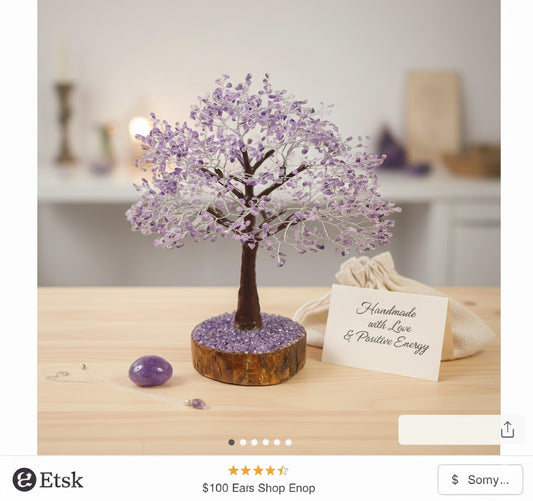 Handcrafted Amethyst Gemstone Tree – 2000 chips Tree