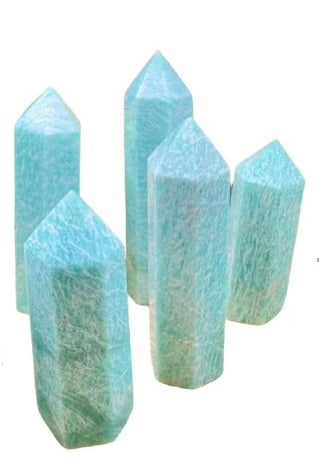 Natural Amazonite Crystal Tower – Polished Healing Point