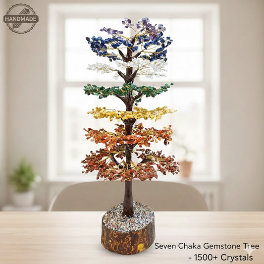 7 Chakra Tree of Life - 1500 Gemstone Chips - Large Crystal Bonsai Tree