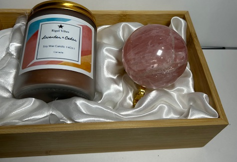 Candle & Rose Quartz Sphere