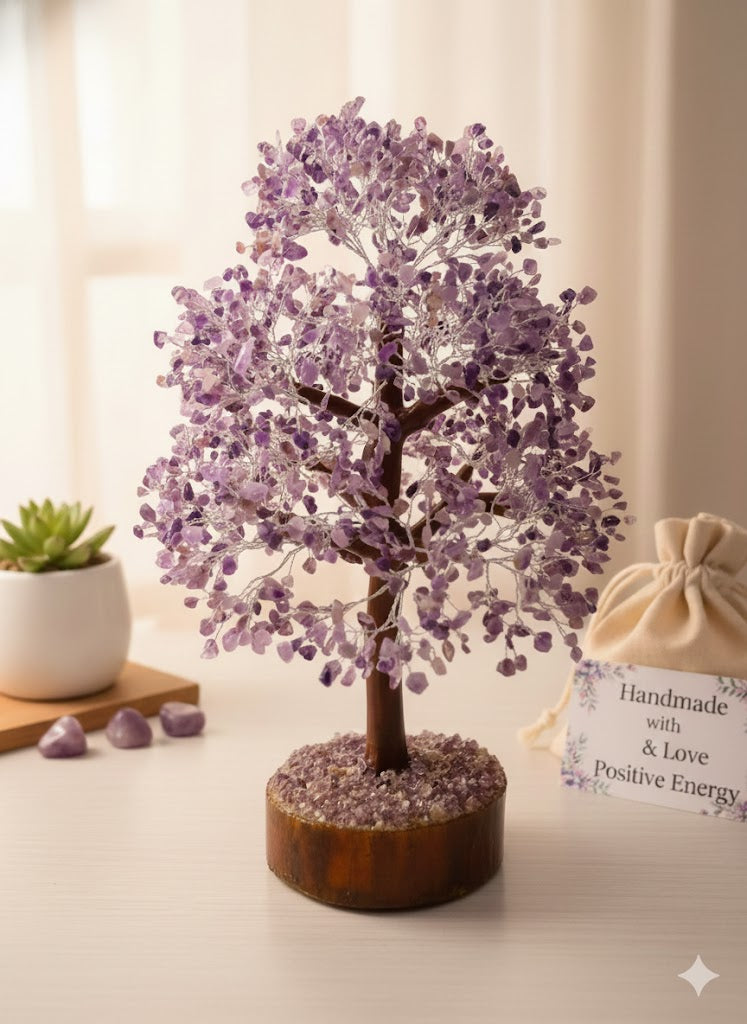 Handcrafted Amethyst Gemstone Tree – 2000 chips Tree