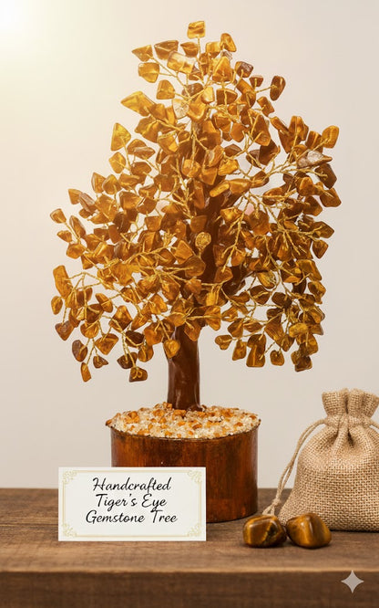 Handcrafted Tiger’s Eye Gemstone Tree – The Stone of Courage & Protection