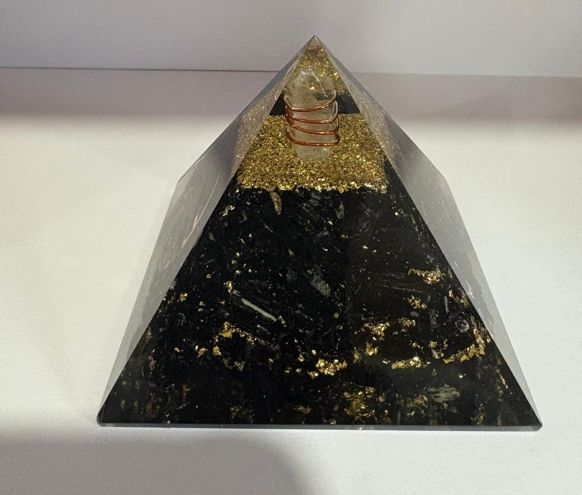Handcrafted Orgonite Pyramid - Eye of Horus/Ra Black Tourmaline Orgonite Pyramid
