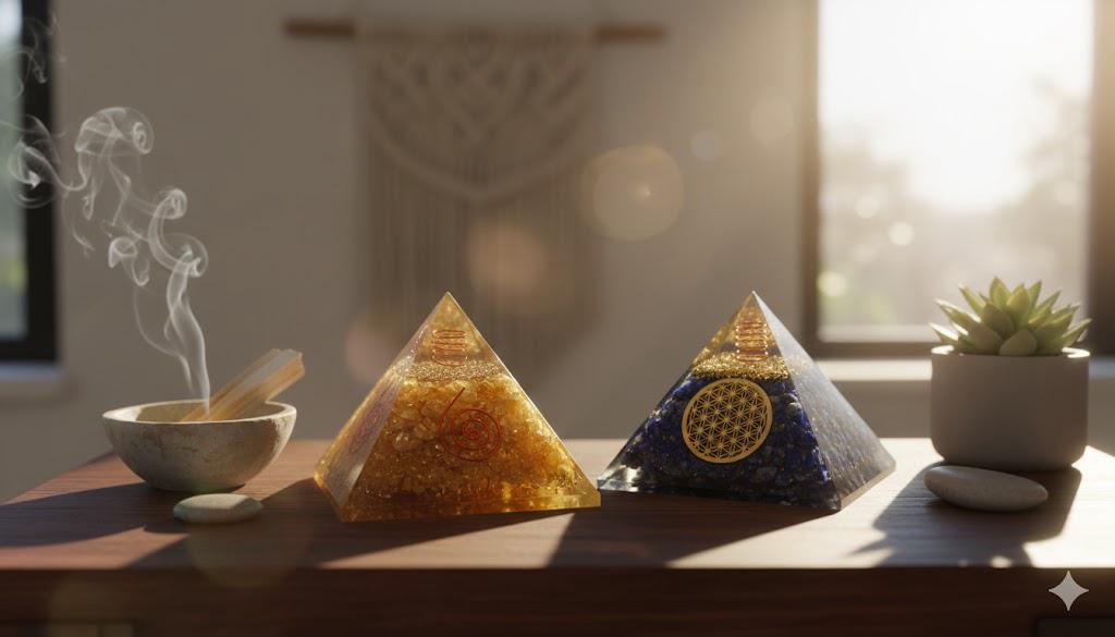 Handcrafted Orgonite Pyramids-Citrine & Lapis Lazuli Pyramid
