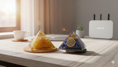 Handcrafted Orgonite Pyramids-Citrine & Lapis Lazuli Pyramid
