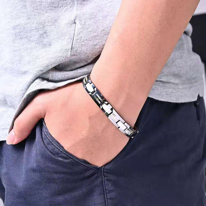 Tungsten Bracelet with Rainbow Shell  Bracelet, Tungsten Jewelry for Anniversary Gift, Grey Color