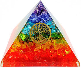 Seven Chakra Gemstone Tree of Life - Gold Wire Wraped