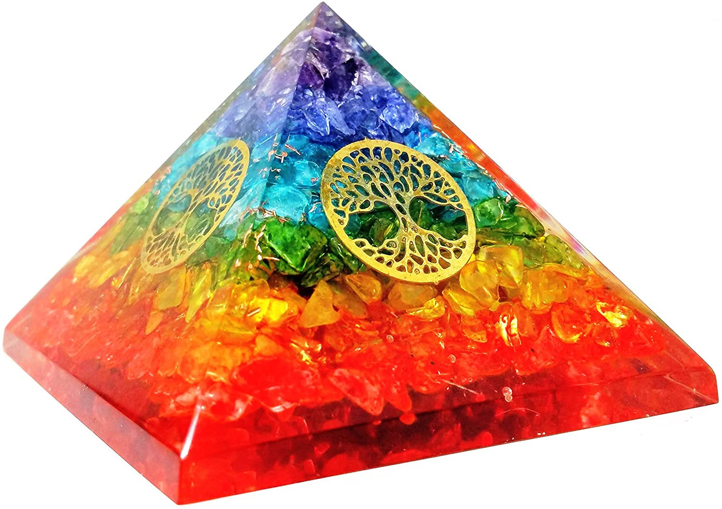 Seven Chakra Gemstone Tree of Life - Gold Wire Wraped