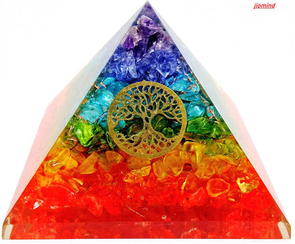 Seven Chakra Gemstone Tree of Life - Gold Wire Wraped