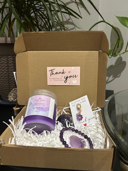 Lavender Candle, & Amethyst Sphere Gift set