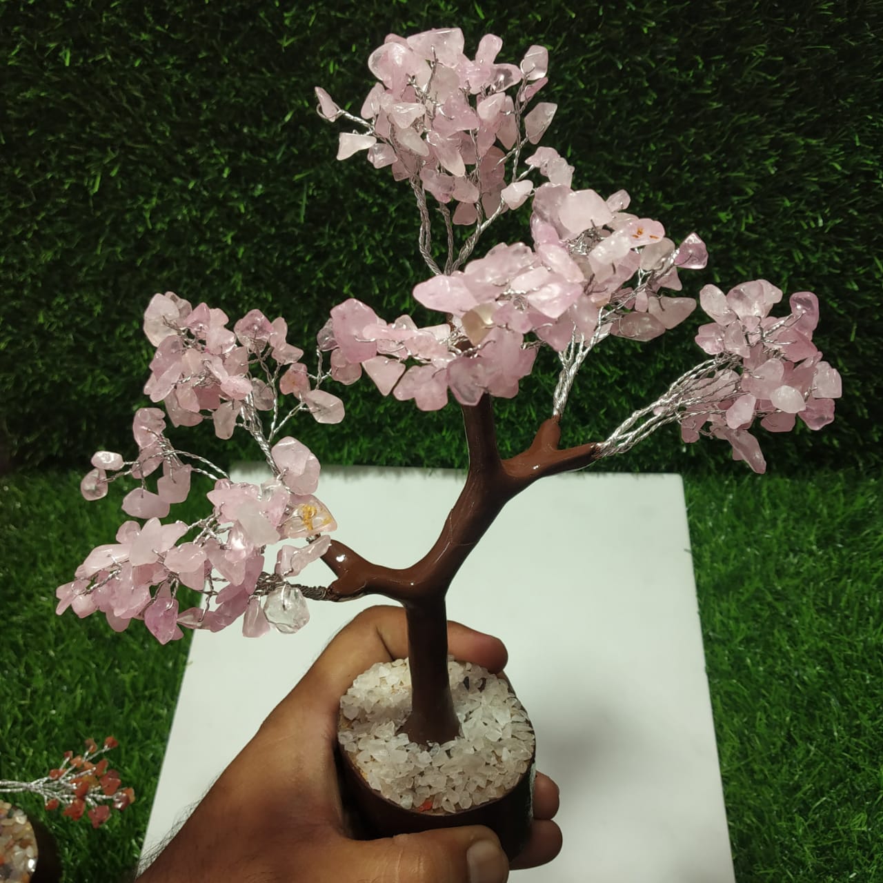 Rose Quartz Gemstone Tree