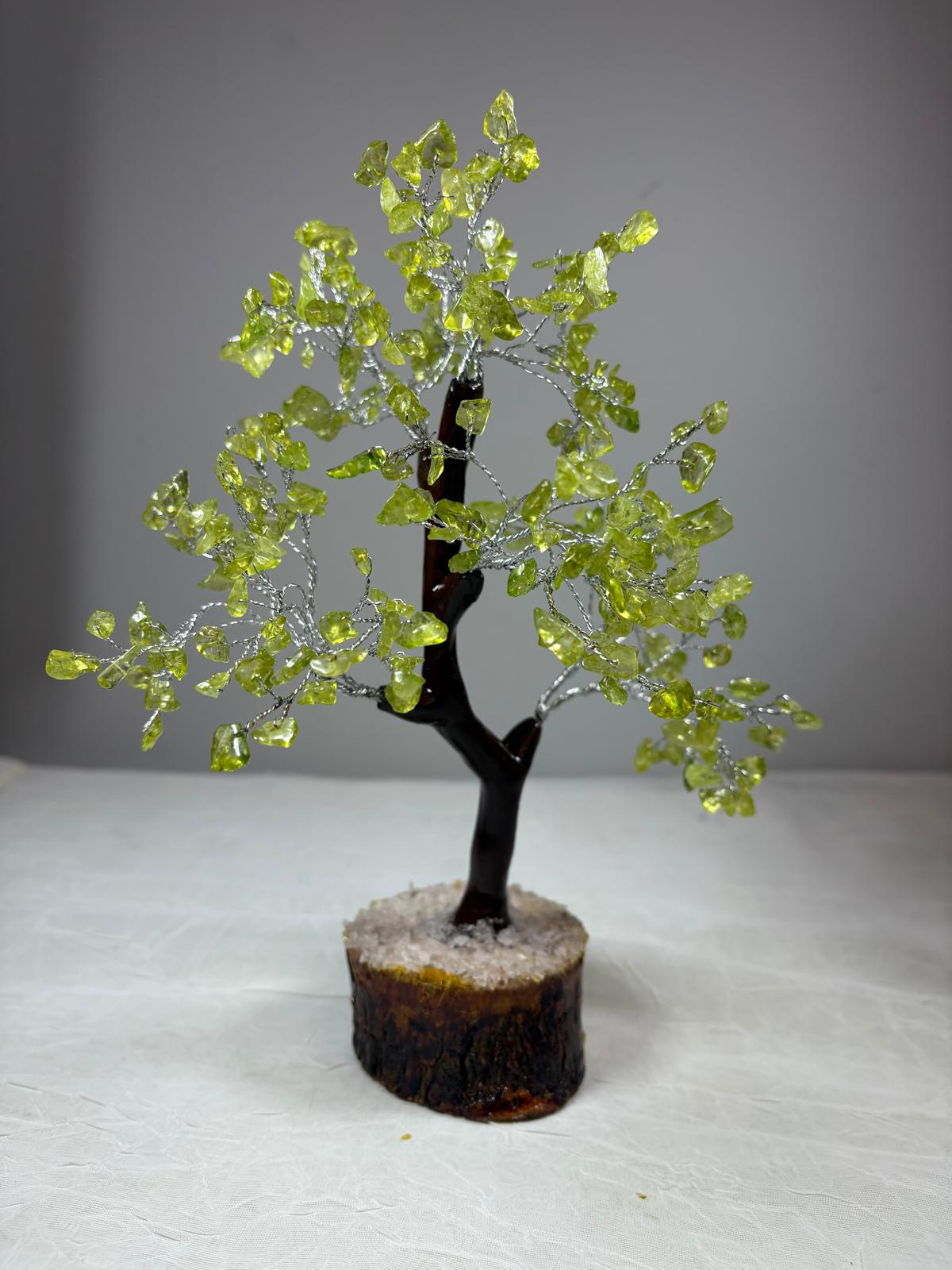 Peridot Crystal Tree &amp; Orgone Pyramid Set | Home Decor &amp; Spiritual Gift