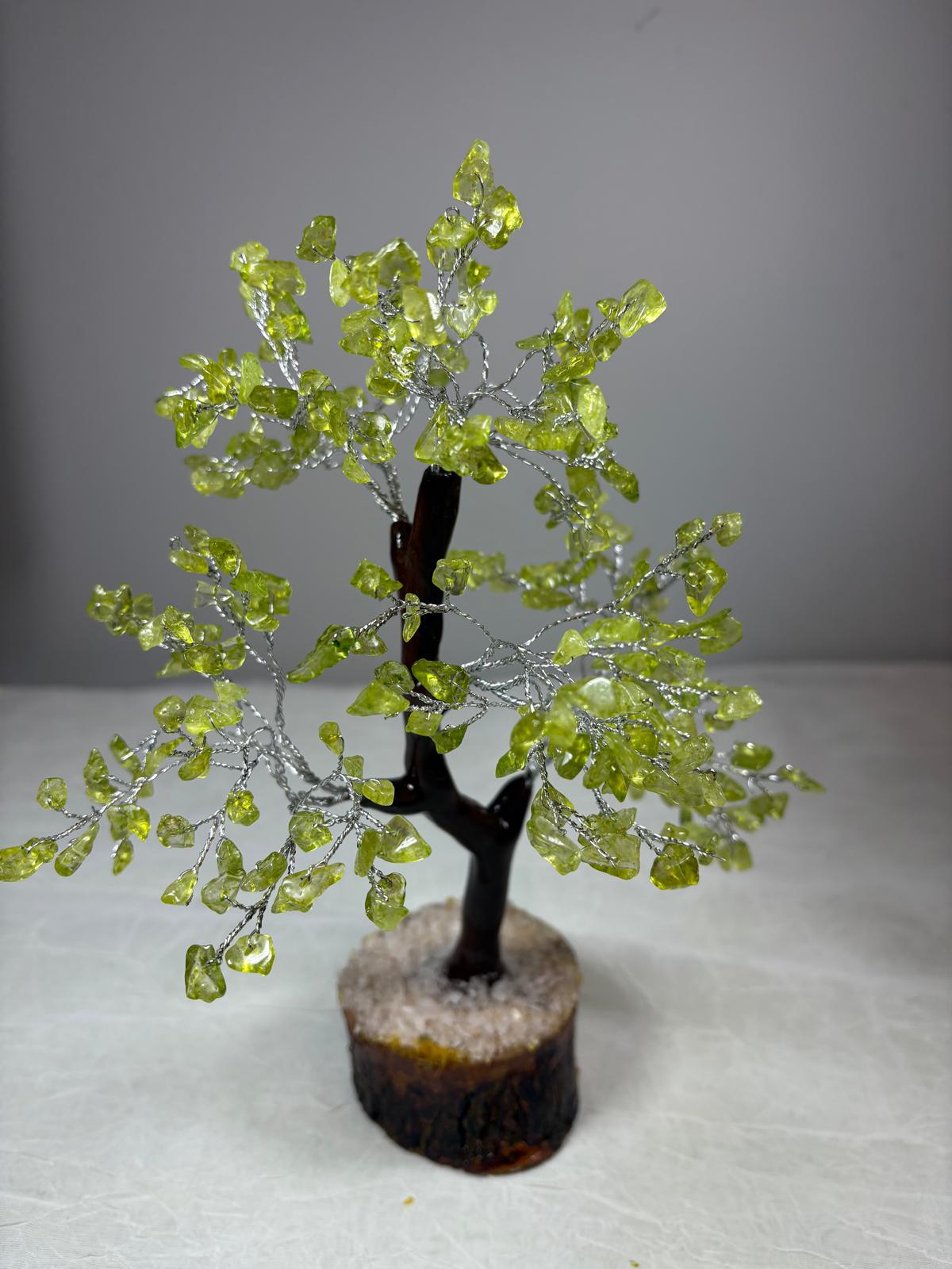 Peridot Crystal Tree &amp; Orgone Pyramid Set | Home Decor &amp; Spiritual Gift