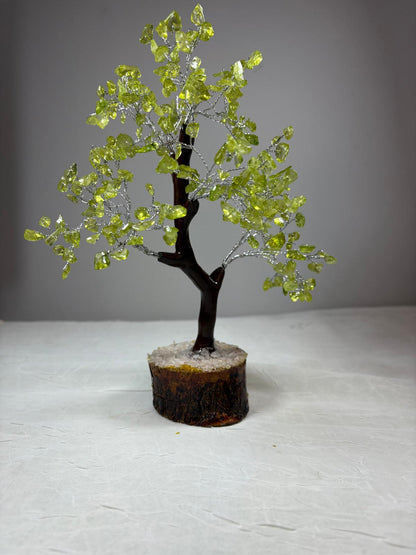 Peridot Crystal Tree &amp; Orgone Pyramid Set | Home Decor &amp; Spiritual Gift