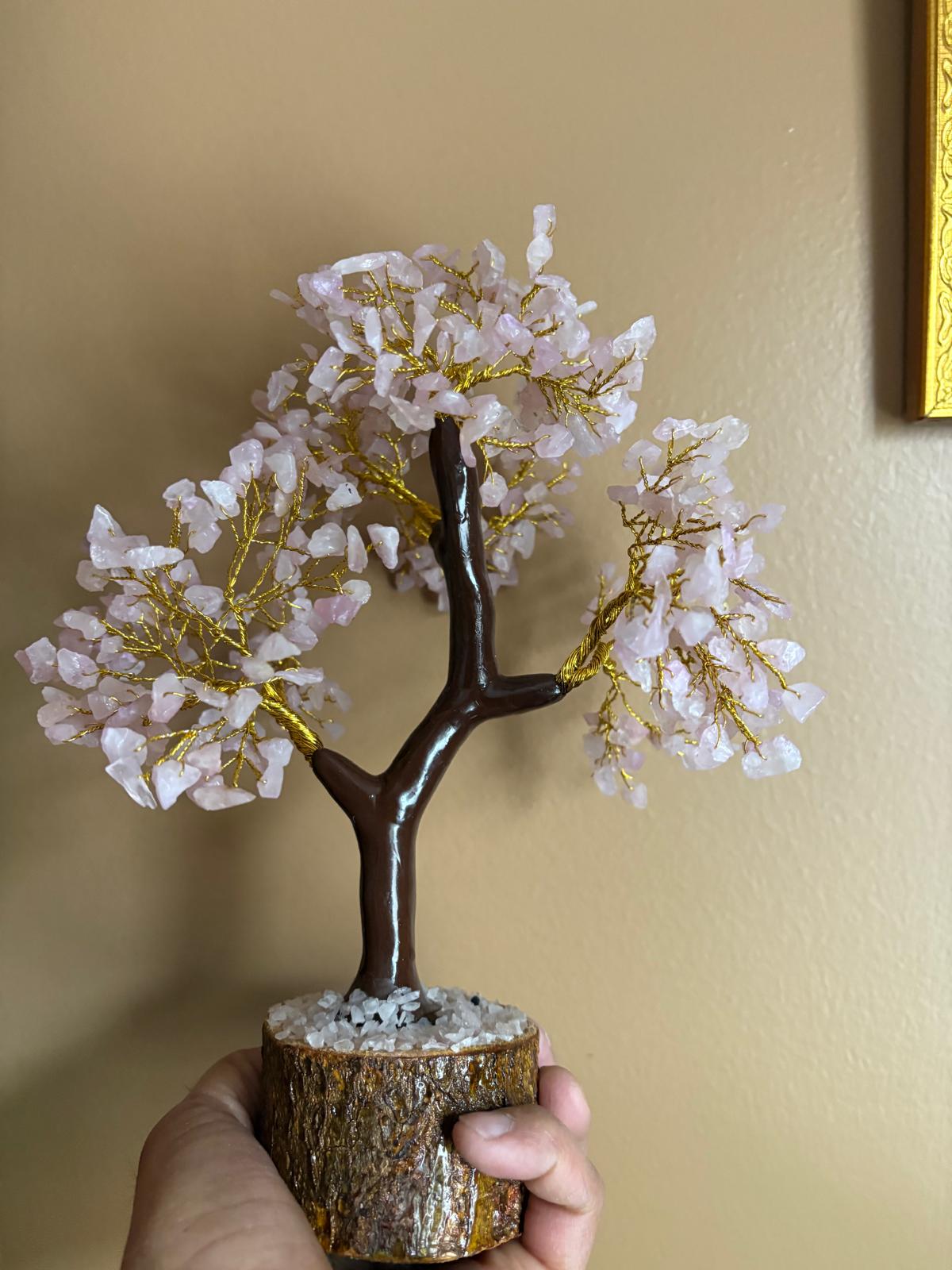Rose Quartz Gemstone Tree – Handmade Feng Shui Decor