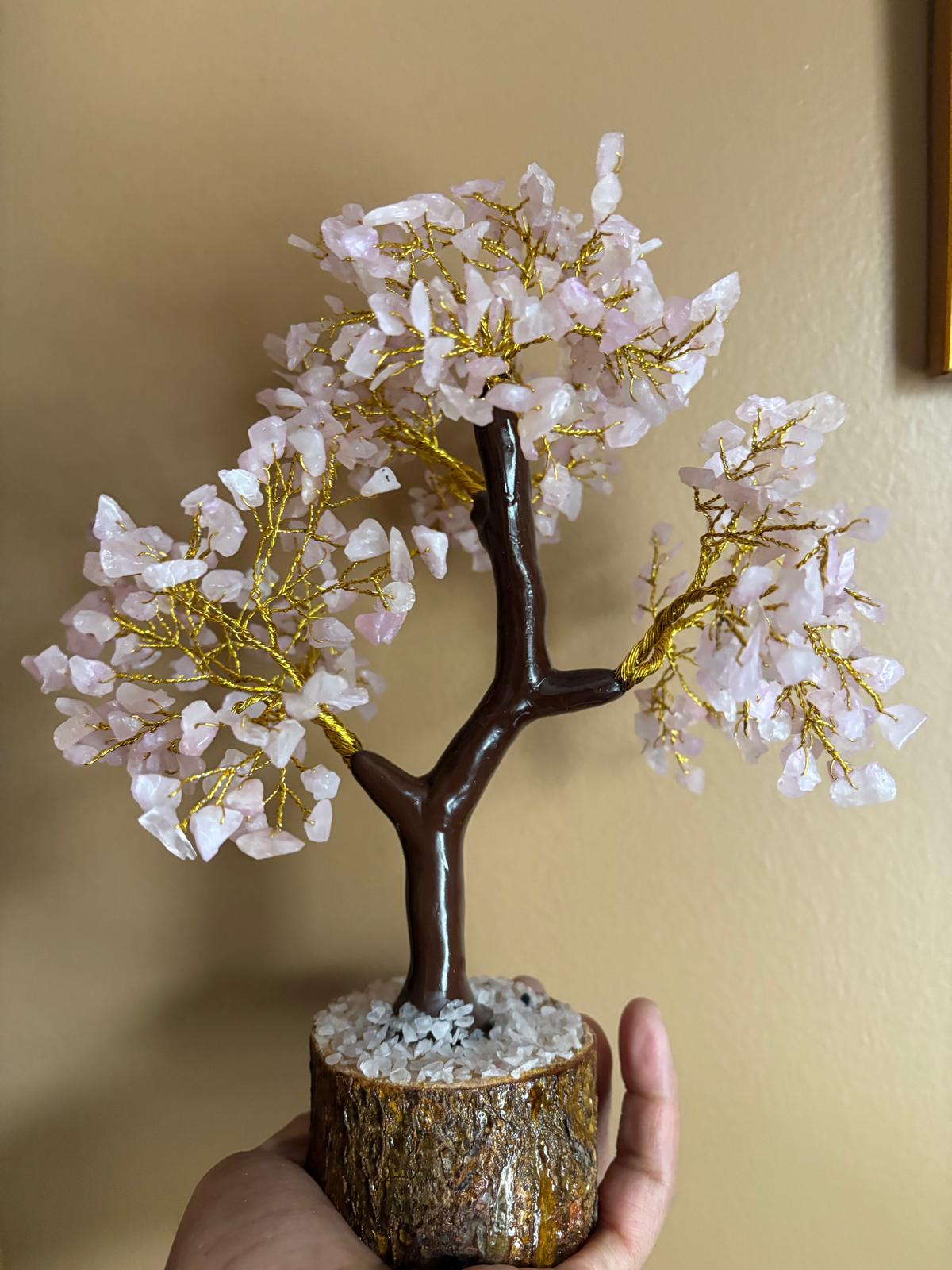 Rose Quartz Gemstone Tree – Handmade Feng Shui Decor