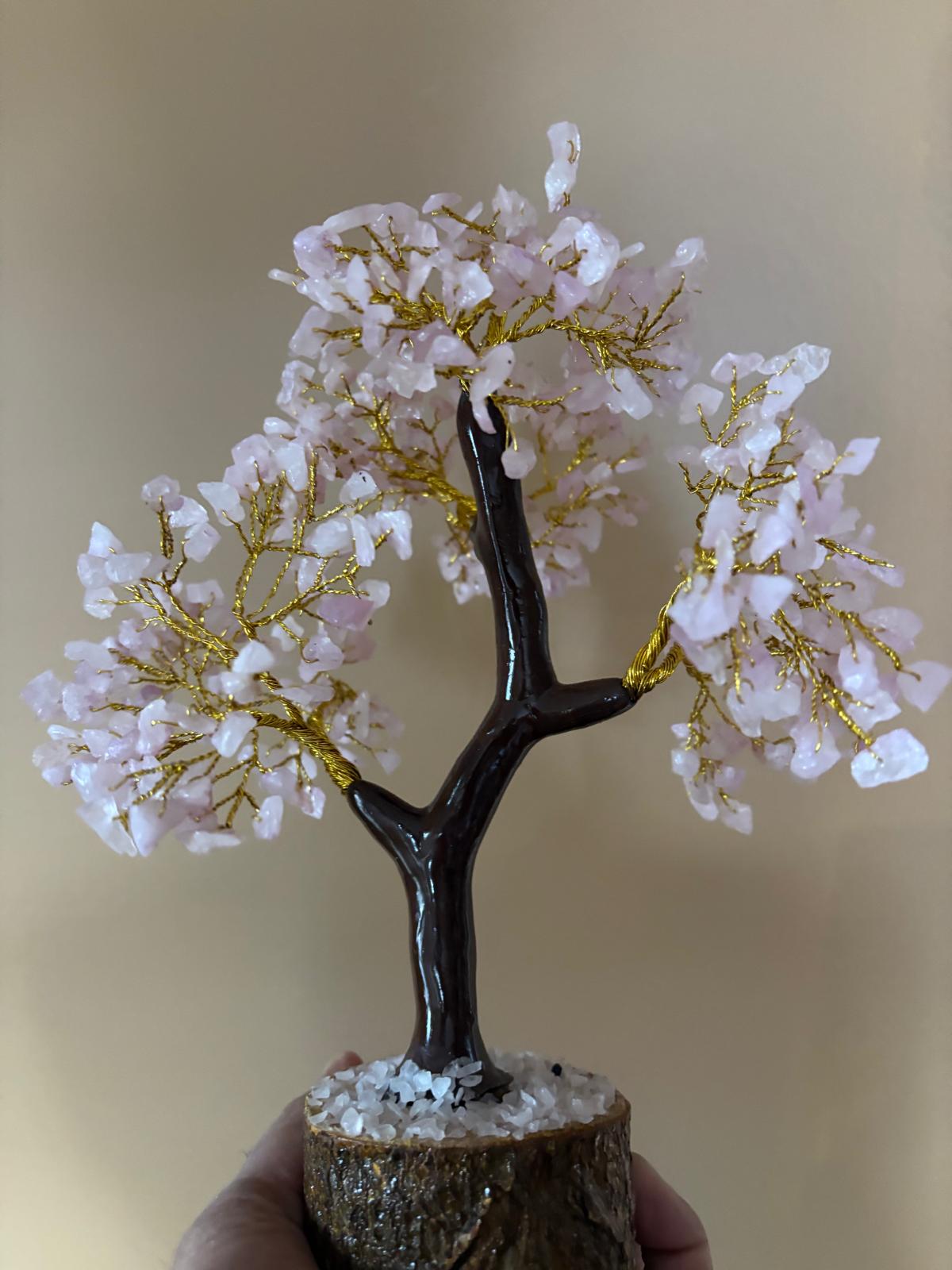 Rose Quartz Gemstone Tree – Handmade Feng Shui Decor