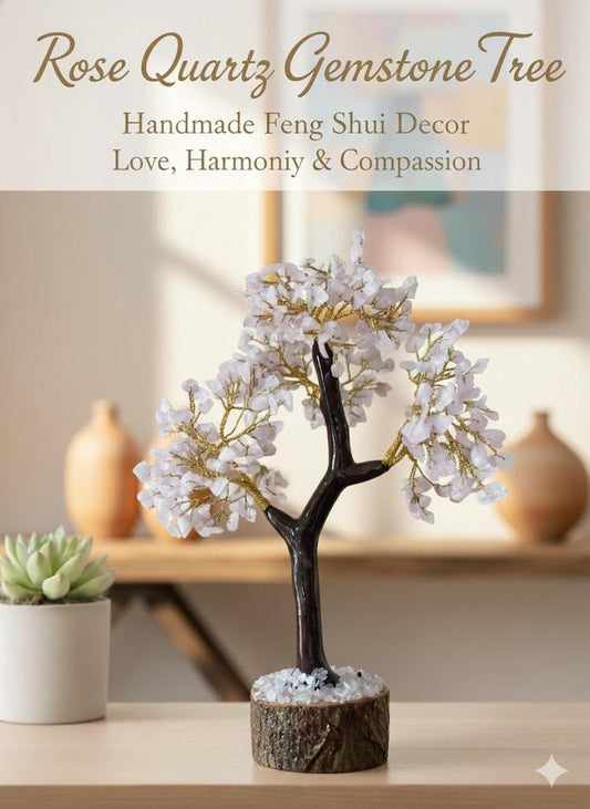 Rose Quartz Gemstone Tree – Handmade Feng Shui Decor