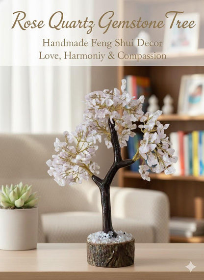 Rose Quartz Gemstone Tree – Handmade Feng Shui Decor