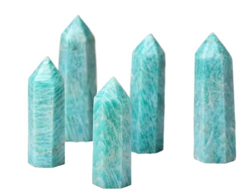 Natural Amazonite Crystal Tower – Polished Healing Point