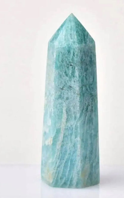 Natural Amazonite Crystal Tower – Polished Healing Point
