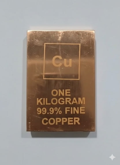 99.9% Pure Copper Bar, 1 kg Bar
