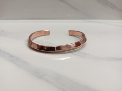 Pure Copper Kada Bracelet – Sleek V-Shap,  for Men & Women – Adjustable size