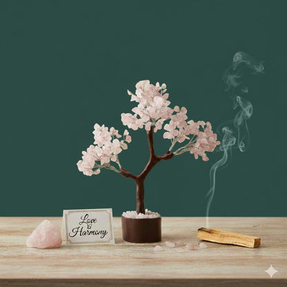 Rose Quartz Gemstone Tree