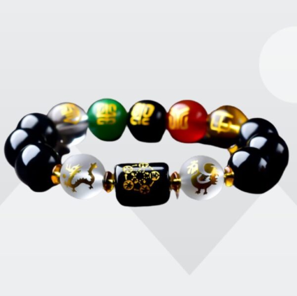 Five-Element Obsidian Bracelet (10 mm Beads) - Image 4