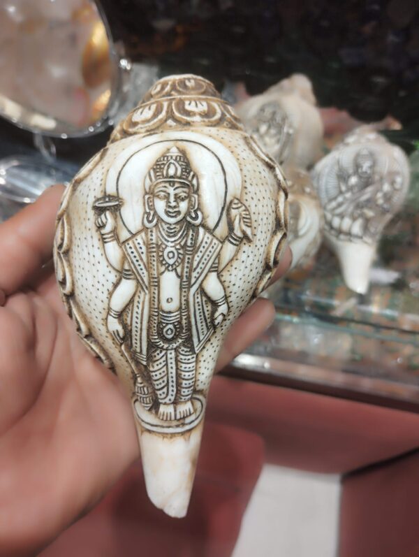Hand Carved Conch/Shell Sankh - Image 6
