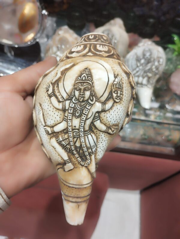 Hand Carved Conch/Shell Sankh - Image 4
